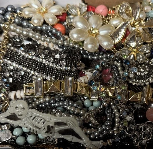 Vintage & Modern Some Signed Costume Jewelry Lot Full Small Priority Box # 122