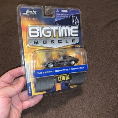 JADA TOYS BIGTIME MUSCLE 1963 CHEVY CORVETTE STING RAY Grey With Flames