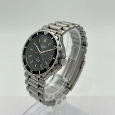 LONGINES Conquest Men Round Watch Stainless Used Working  Black Dial Quartz JP