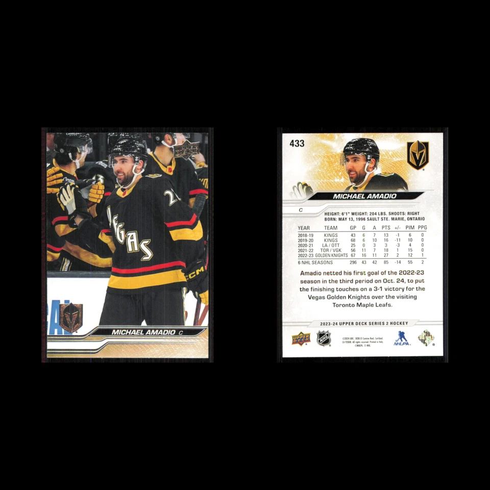 Michael Amadio #433 2023 Upper Deck Vegas Golden Knights Hockey Card NHL NM - Image 3 of 3