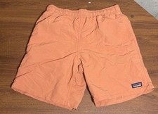 Patagonia Boys Lightweight Orange Peach Swim Trunk Shorts L 12 Drawstring