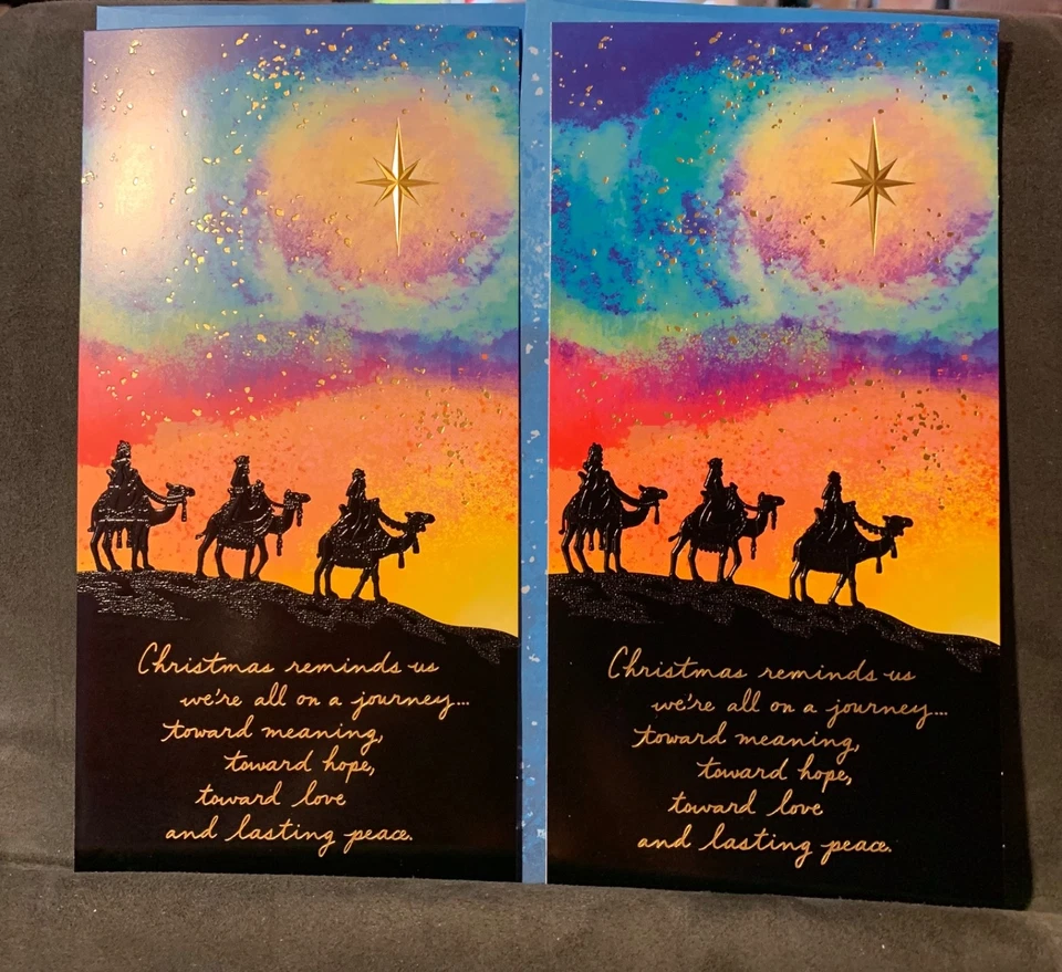 Set of 2! Christmas Cards! Beautiful Wise Men and Wise Message! - Image 3 of 4