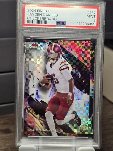 2024 Topps Finest Uncommon Jayden Daniels #167 Checkerboard Refractor (RC) PSA 9