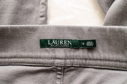 Lauren Ralph Lauren womens pull on elastic waist gray pants Sz 12 34x28.5 office - Picture 2 of 8