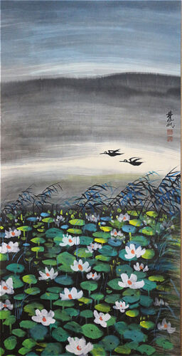 Excellent Chinese 100% Hand Painting & Scroll “Lotus & Birds ”By Lin Fengmian林风眠 - 第 1/12 張圖片