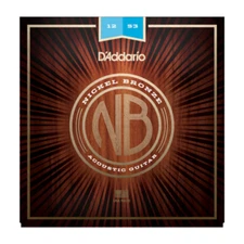 D'Addario NB1253 Nickel Bronze Light Gauge Acoustic Guitar Strings, 12-53