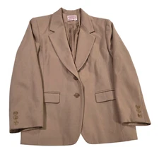 Pendleton Jacket Blazer Womens Tan Size 0 Wool Mid Length Lined Sport Work Coat