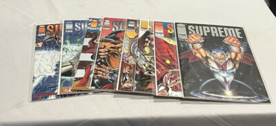 Image Comics SUPREME #1-5 & #7-9 Bagged & Boarded 8 Comic Book Lot