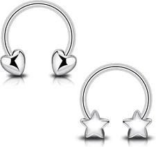 16G Surgical Steel Septum Ring Nose Rings Hinged Hoop Earring Septum Clicker 2pc