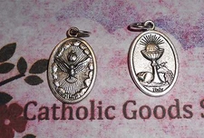 Holy Spirit - Chalice - back - OX Die Cast Silver-tone  Italian 1 inch Medal 
