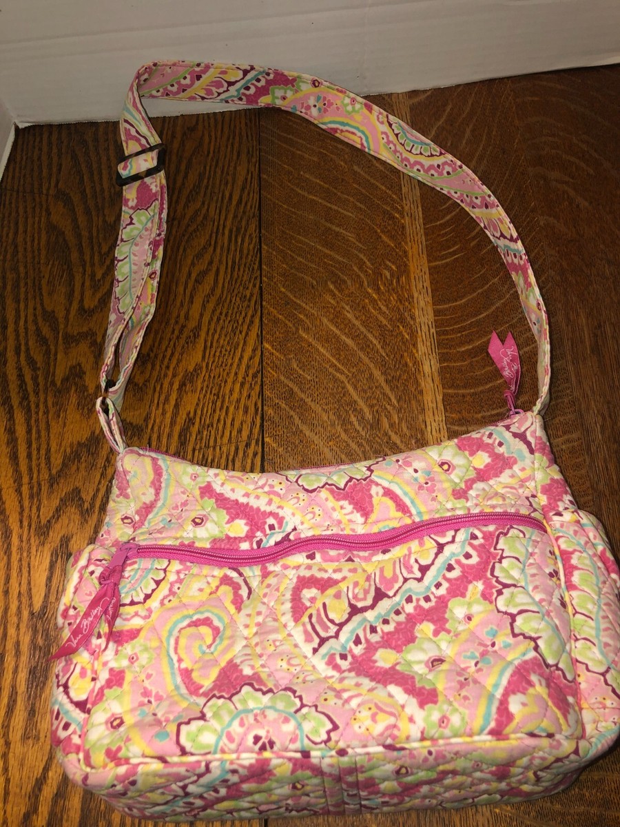 VERA BRADLEY Pink Floral Quilted Purse Handbag 13" x 7" T