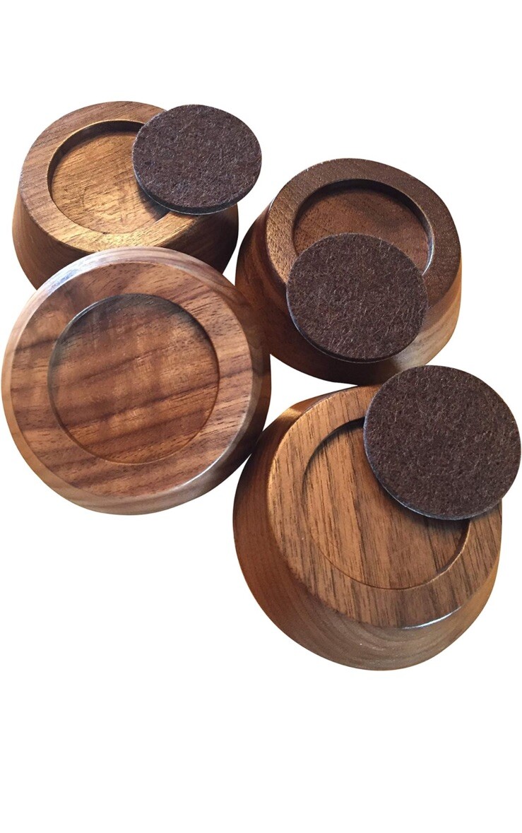 Walnut Wood Furniture Risers - 1 Inch Height, 4 Risers, Walnut ...