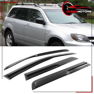 Fits 03-06 Mitsubishi Outlander 1st Gen 4PC Mugen Style Window Visors Rain Guard