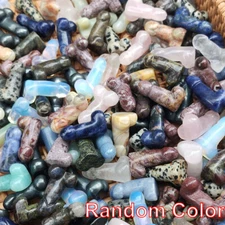 Wholesale Natural mix quartz Mini Penis Carved quartz Crystal Massager  Wand