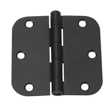 House Matte Black 3.5"X3.5" Inch Door Hinges 5/8" Radius Round 3"
