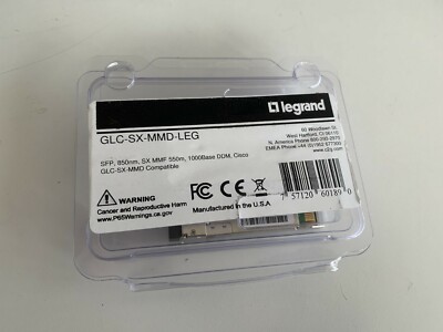 Transceiver Legrand GLC-SX-MMD-LEG SFP 850nm 550m 1,25Gbps DDM Cisco Compatible