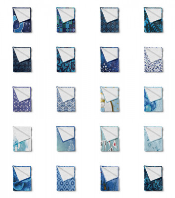 Ambesonne Blue Pattern Soft Flannel Fleece Throw Blanket Plush for Indoors