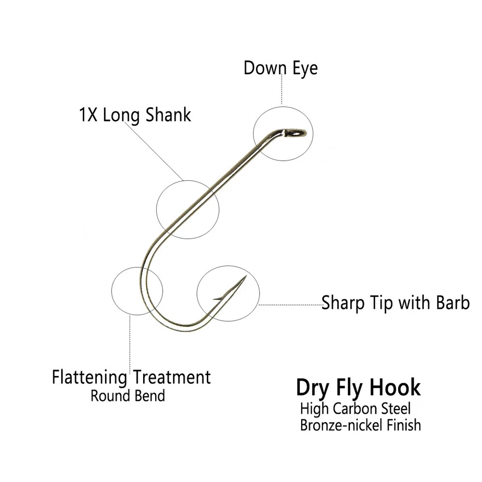 New Fly Tying Hook 500/1000PCS High Carbon Steel Nymph Dry Wet Fishing Hook Bend - Image 3 of 4