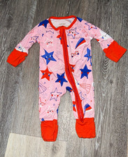 Little Sleepies Preemie Pink Star Print Zip One-Piece Sleeper Pajamas
