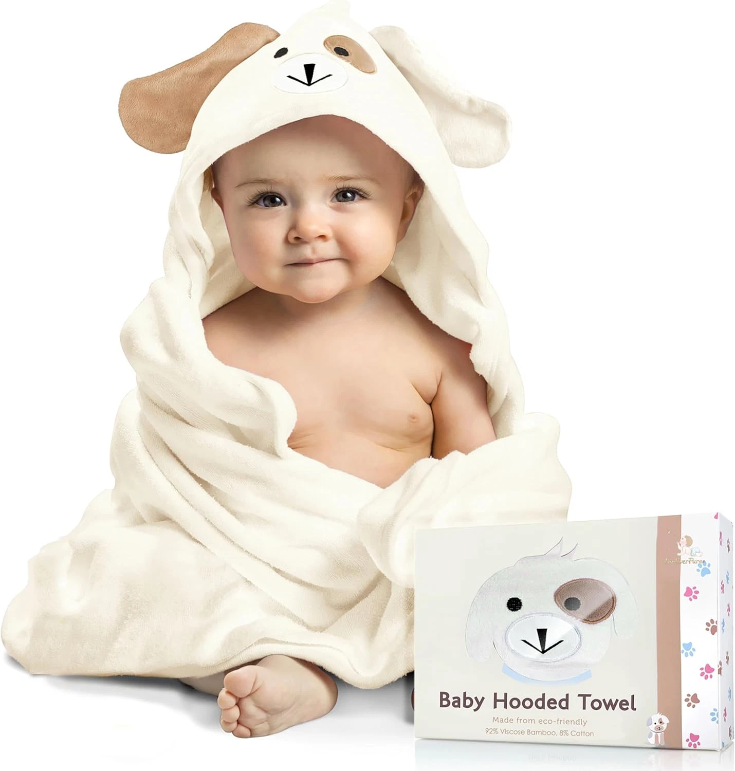 35x35" Baby Towels w/ Hood - Soft,Absorbent Viscose Made of Bamboo for Newborns