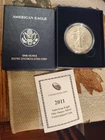 2011 W American Eagle One Ounce Silver Proof Coin w/Box and COA