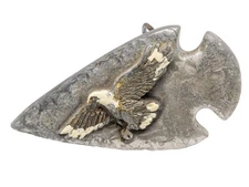 American Products 1991 Vintage Eagle Arrowhead Great Brass & Pewter Belt Buckle