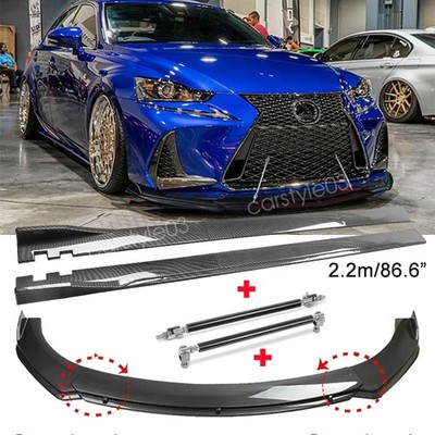 For Lexus RC200t RC350 Front Bumper Lip Strut Rods Side Skirts Carbon Style