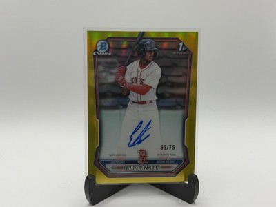 2026 Bowman Chrome Baseball Enddy Azocar 1st Bowman Auto True Yellow /75 #CPA-EA
