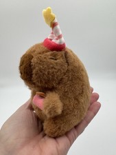 Brown Capybara Plush Stuffed Animal happy Birthday Hat 6 inch