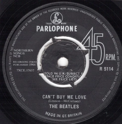 BEATLES Can't Buy Me Love/You Can't Do That (1964 Parlophone 45rpm) Type 1 cover