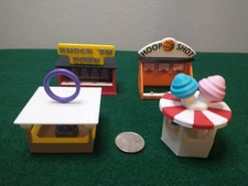 Carnival Booth Collection - 4 Booths - Set  #1 - HO Scale