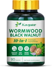 10 in 1 Wormwood Capsules - 90 Capsules Supplement, Black Walnut Hulls, Cloves