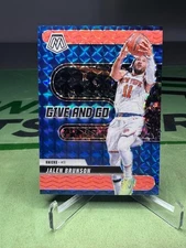 2024-25 Mosaic Jalen Brunson Red Fluorescent Give and Go /75 - New York Knicks