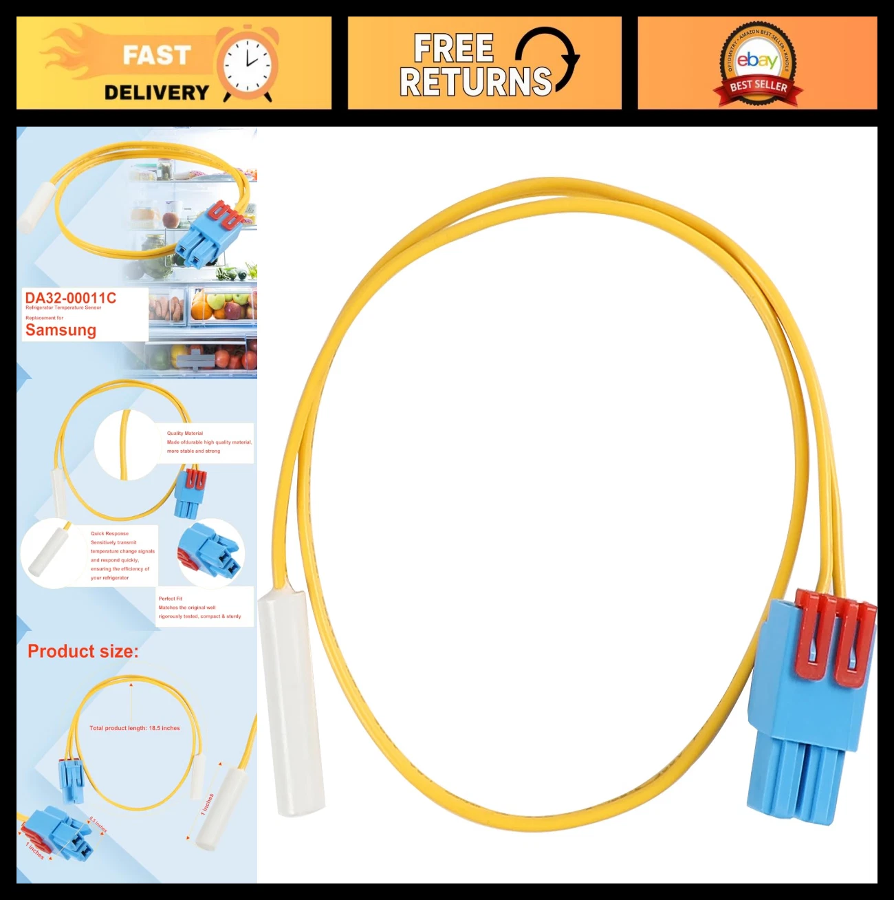 Refrigerator Temperature Sensor Replacement for Samsung Fridge - Compatible Part
Opens in a new wind