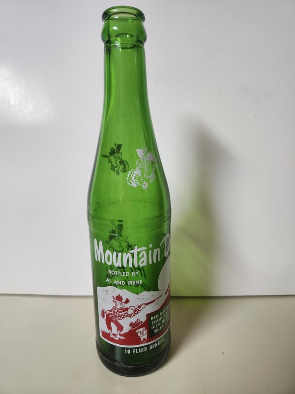 Vintage 10oz Mountain Dew Hillbilly Soda Bottle-Bottled By Al and Irene