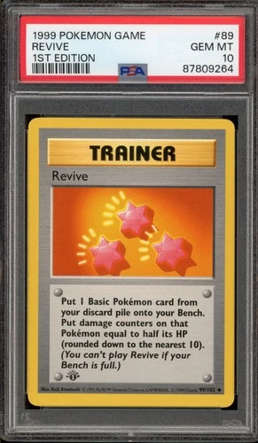 Pokemon Revive Base Set Shadowless 1st Edition #89 PSA 10 Gem Mint