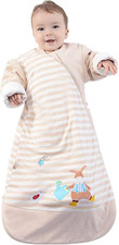 Baby Organic Sleeping Bag Autumn Detachable Sleeve Wearable Blanket