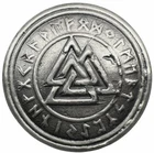 5 Ounce Silver Valknut Hand-Poured Silver Round 5 Oz With Drawstring Pouch