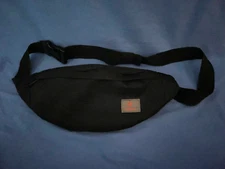TINYAT Black Fanny Pack Travel Bag w/ Waist Belt and 3 Zippered Compartments