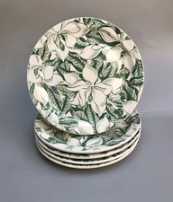 Wallace China Green Magnolia Dinner Plate Restaurant Ware California Pottery (5)