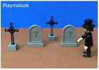 LOT OF 4 GRAVESTONES GRAVESTONES TOMBSTONES WEST MEDIEVAL PLAYMOBIL NOT INCLUDED