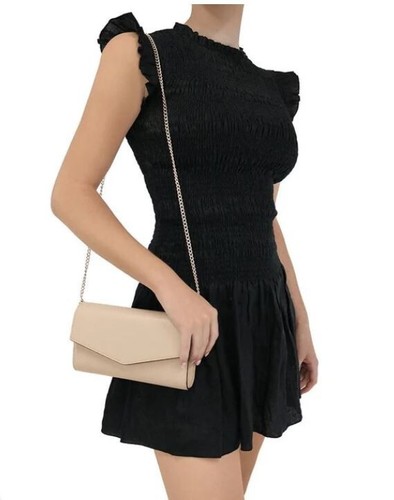 Olga Berg Vegan Leather NIC Envelope Clutch with Removable Chain, Ecru – NEW! - Picture 14 of 16