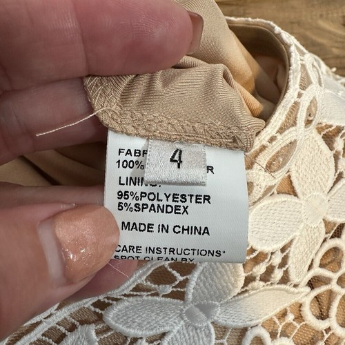 Nuevo Vestido Corto Jovani 2 Piezas Encaje Marfil Talla 4 - Imagen 9 de 11