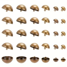 1Box 30Pcs 6 Sizes Alloy Shank Buttons Antique Bronze Sewing Buttons 1.5~2mm