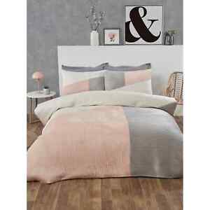 Ribbed Velvet Duvet Set Blush Pink, Pink Velvet King Size Bedding