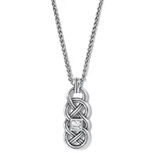 NWTag Brighton INTERLOK LUSTRE Luster Clear Crystal Silver Pendant Necklace $58