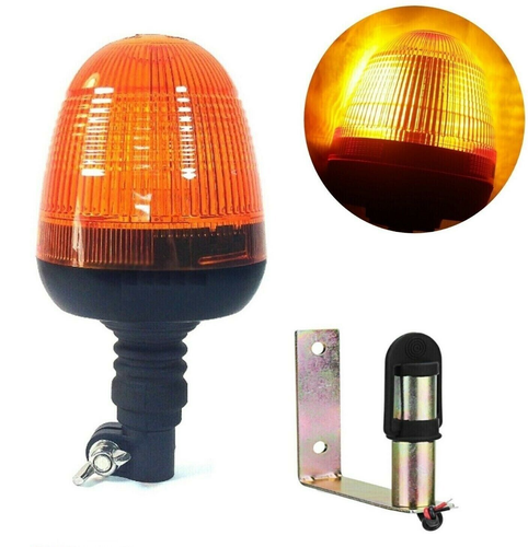 Balise LED Avertissement Clignotant Rotatif Ambre Flexible DIN Pôle Tracteur Lumière12-24v - Photo 1/17