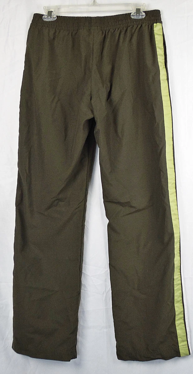 Nike Olive Green Polyester Track Fitness Active Pants w Stripe Women s M 8 10