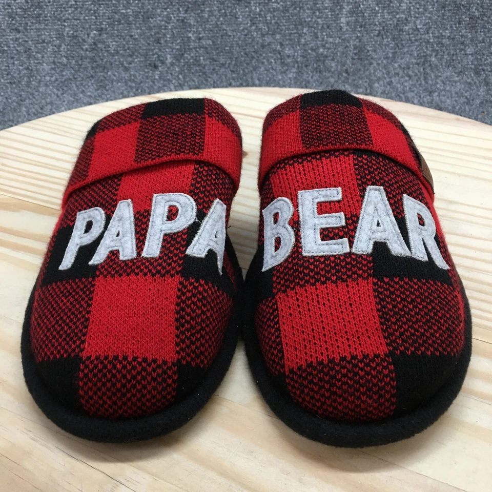 Тапочки мужские DF by Dearfoams 9-10 Mules разноцветные комфортные из искусственного меха папа медведь - Изображение 4 из 4