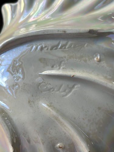 Ciotola vintage Maddux of California conchiglia in ceramica pressofusa circa 7 1/4" #3029 - Foto 4 di 5